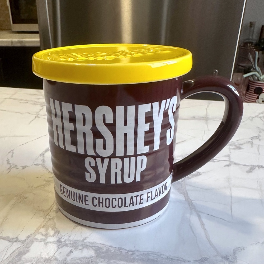 Fitz and Floyd or Godinger Hershey's Syrup Ceramic Collectible Mug + Lid